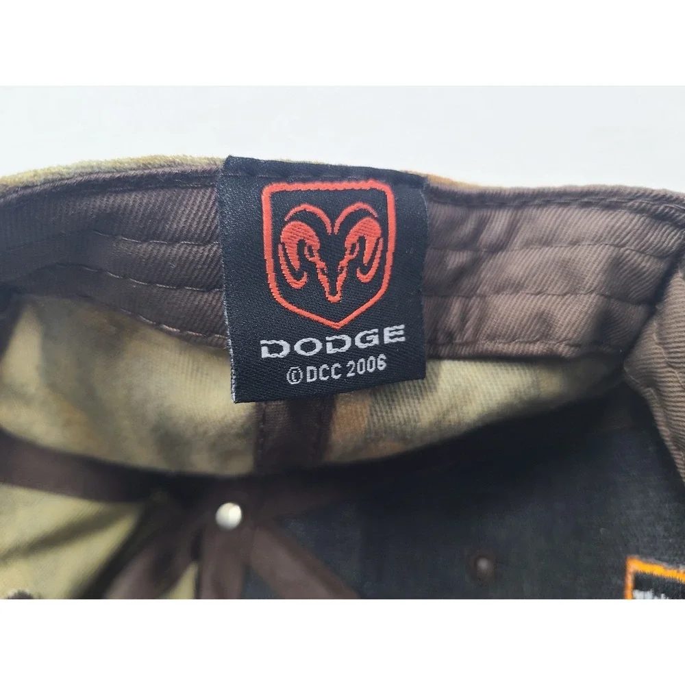 Vintage Dodge Ram Hemi Camo Drew Pearson Marketing Adjustable Hat‎ Cap Men Brown